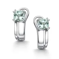 Серьги из серебра с празиолитом Серьги из серебра с празиолитом
